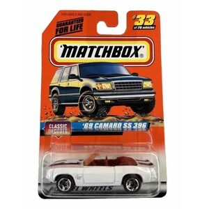 Matchbox Diecast Classic Decades #33 White 1969 Camaro SS 396